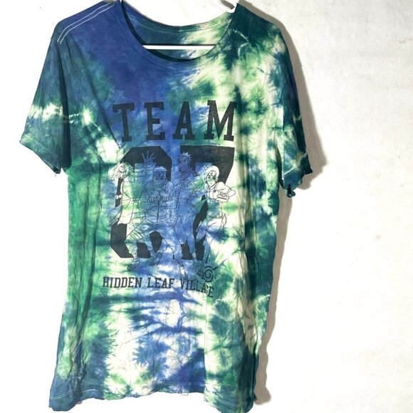 Naruto Tie Dye Size Medium Japanese Anime Tied Dyed BLue Green Unisex Japan - Picture 1 of 7